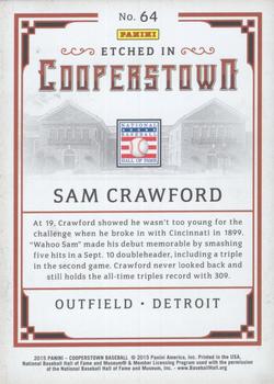 2015 Panini Cooperstown - Etched in Cooperstown Silver #64 Sam Crawford Back