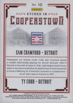 2015 Panini Cooperstown - Etched in Cooperstown Dual Silver #10 Ty Cobb / Sam Crawford Back