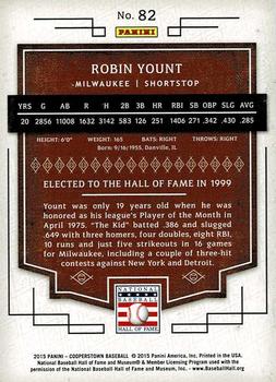 2015 Panini Cooperstown - HOF Chronicles #82 Robin Yount Back
