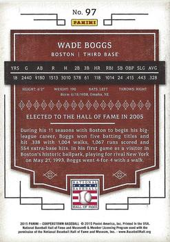 2015 Panini Cooperstown - HOF Chronicles #97 Wade Boggs Back