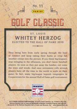 2015 Panini Cooperstown - Golf Classic #11 Whitey Herzog Back
