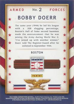 2015 Panini Cooperstown - HOF Honors Armed Forces #2 Bobby Doerr Back