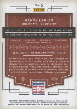 2015 Panini Cooperstown - Red #6 Barry Larkin Back