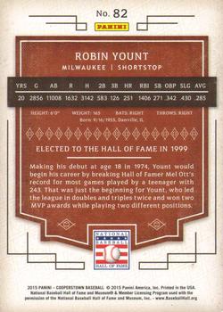2015 Panini Cooperstown - Red #82 Robin Yount Back