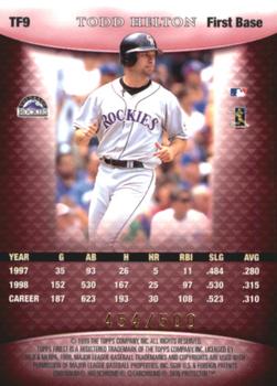 1999 Finest - Team Finest Red #TF9 Todd Helton  Back