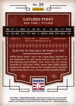 2015 Panini Cooperstown - Blue #39 Gaylord Perry Back
