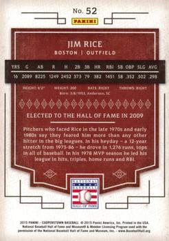 2015 Panini Cooperstown - Blue #52 Jim Rice Back