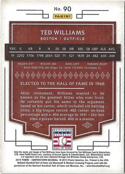 2015 Panini Cooperstown - Blue #90 Ted Williams Back