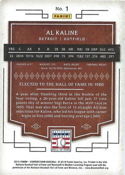 2015 Panini Cooperstown - Green #1a Al Kaline Back