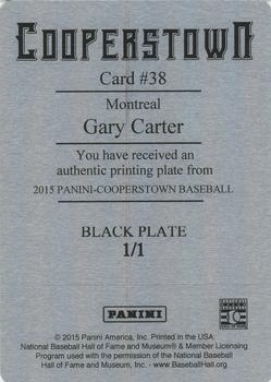 2015 Panini Cooperstown - Printing Plates Black #38 Gary Carter Back