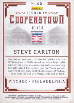 2015 Panini Cooperstown - Etched in Cooperstown Silver Gold #66 Steve Carlton Back