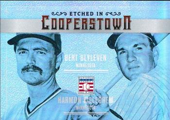 2015 Panini Cooperstown - Etched in Cooperstown Dual Silver Holo Silver #22 Bert Blyleven / Harmon Killebrew Front