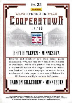 2015 Panini Cooperstown - Etched in Cooperstown Dual Silver Gold #22 Bert Blyleven / Harmon Killebrew Back