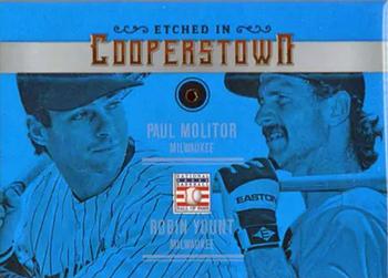2015 Panini Cooperstown - Etched in Cooperstown Dual Silver Gem Sapphire #11 Paul Molitor  / Robin Yount Front