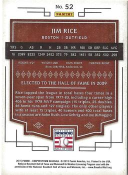 2015 Panini Cooperstown - HOF Chronicles Red #52 Jim Rice Back