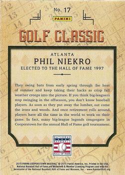 2015 Panini Cooperstown - Golf Classic Gold #17 Phil Niekro Back