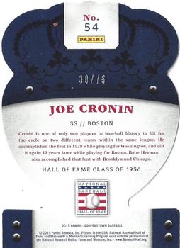2015 Panini Cooperstown - HOF Crown Royale Die Cut Silver #54 Joe Cronin Back