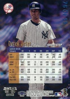 1999 Flair Showcase - Legacy Collection Row 2 (Passion) #22L Derek Jeter  Back