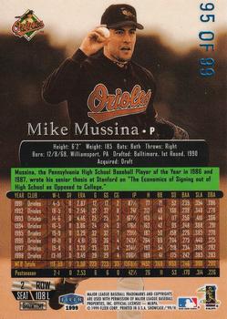 1999 Flair Showcase - Legacy Collection Row 2 (Passion) #108L Mike Mussina  Back