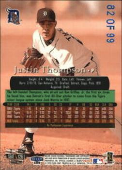 1999 Flair Showcase - Legacy Collection Row 2 (Passion) #126L Justin Thompson  Back