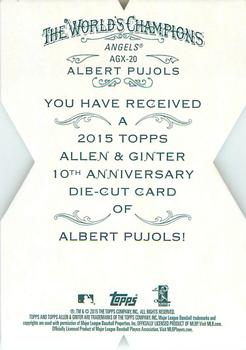 2015 Topps Allen & Ginter - National Die Cut Exclusives #AGX-20 Albert Pujols Back