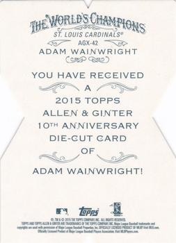 2015 Topps Allen & Ginter - National Die Cut Exclusives #AGX-42 Adam Wainwright Back
