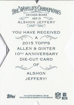 2015 Topps Allen & Ginter - National Die Cut Exclusives #AGX-73 Alshon Jeffery Back