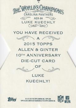 2015 Topps Allen & Ginter - National Die Cut Exclusives #AGX-84 Luke Kuechly Back