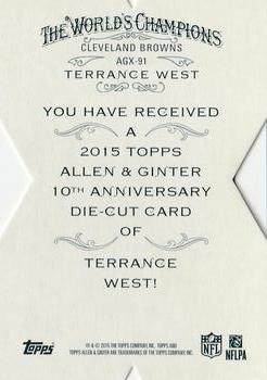 2015 Topps Allen & Ginter - National Die Cut Exclusives #AGX-91 Terrance West Back