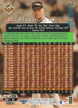 1999 Flair Showcase - Legacy Collection Row 3 (Power) #8L Cal Ripken, Jr. Back