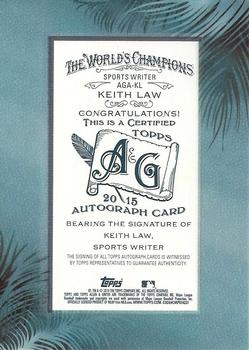 2015 Topps Allen & Ginter - Autographs Non Baseball #AGA-KL Keith Law Back