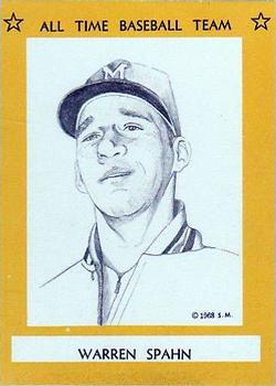 1968 Sports Memorabilia All Time Team #4 Warren Spahn Front