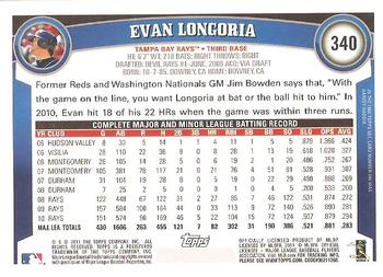 2011 Topps - Double Sparkle #340 Evan Longoria Back