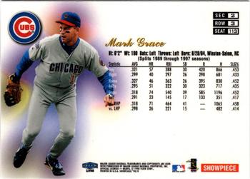 1998 Flair Showcase #113 Mark Grace Back
