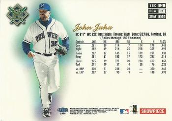 1998 Flair Showcase #116 John Jaha Back