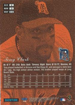 1998 Flair Showcase #22 Tony Clark Back