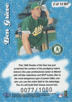 1999 Flair Showcase - Wave of the Future #2 WF Ben Grieve Back