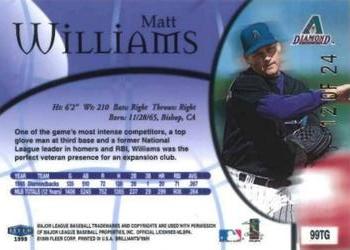 1999 Fleer Brilliants - 24-Karat Gold #99TG Matt Williams  Back