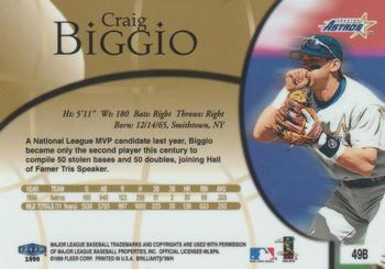 1999 Fleer Brilliants - Blue #49B Craig Biggio  Back