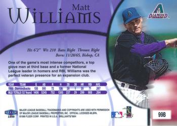 1999 Fleer Brilliants - Blue #99B Matt Williams  Back