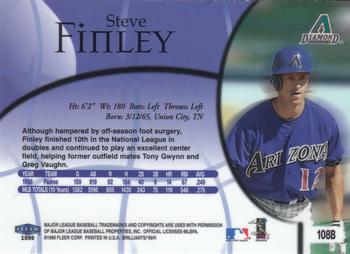 1999 Fleer Brilliants - Blue #108B Steve Finley  Back