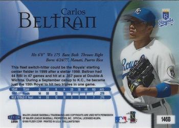1999 Fleer Brilliants - Blue #146B Carlos Beltran  Back