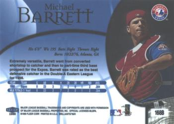 1999 Fleer Brilliants - Blue #168B Michael Barrett  Back