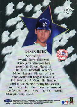 1999 Fleer Brilliants - Shining Stars #4 SS Derek Jeter  Back