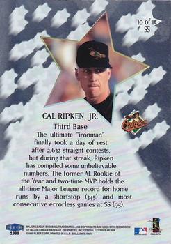 1999 Fleer Brilliants - Shining Stars #10 SS Cal Ripken, Jr. Back