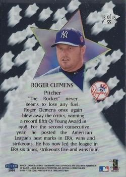 1999 Fleer Brilliants - Shining Stars #13 SS Roger Clemens  Back