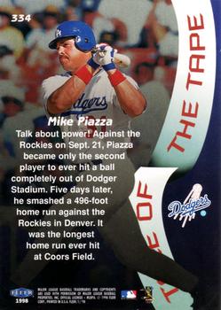 1998 Fleer Tradition #334 Mike Piazza Back
