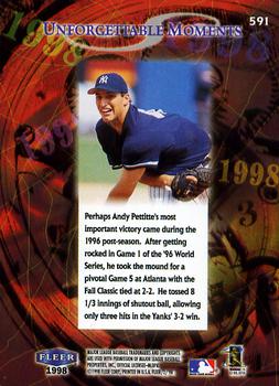 1998 Fleer Tradition #591 Andy Pettitte Back