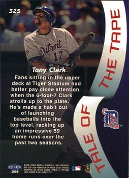 1998 Fleer Tradition #325 Tony Clark Back