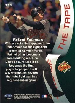 1998 Fleer Tradition #333 Rafael Palmeiro Back